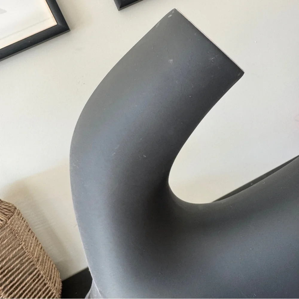 H&M Home large stoneware vase modern shelf decor cb2 irregular art arch rh